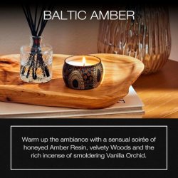 Voluspa Baltic Amber Candle Mini Tin 4 Oz 25 Hour Burn Time Coconut Wax