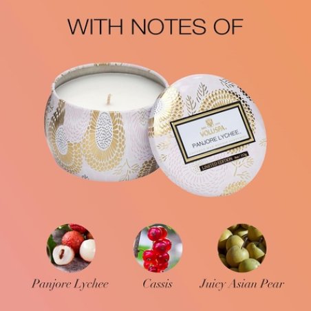Voluspa Panjore Lychee Petite Tin Candle 4 Ounces