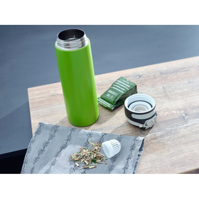 Leifheit 03277 thermos 600 ml Noir, Vert Acier inoxydable