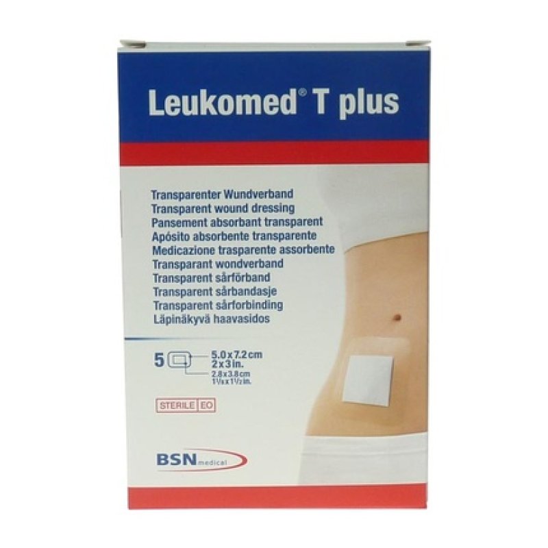 Leukoplast Leukomed T Plus Transparent Absorbent Dressing 5 Pieces 5 Cm X 7 Cm