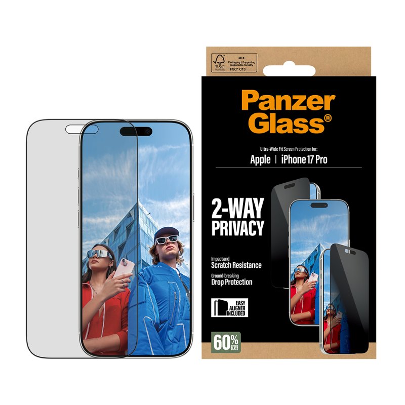 PanzerGlass 2-Way Privacy Schutzglas iPhone 17 Pro/UWF