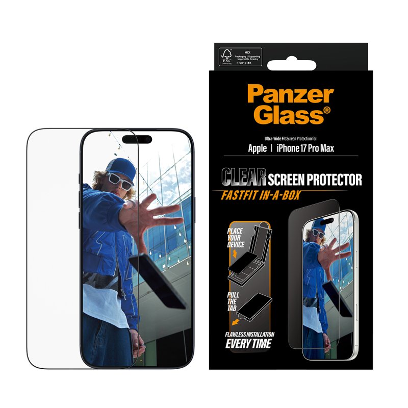 PanzerGlass Schutzgl black Frame iPhone 17 Pro Max UWF Fastfit