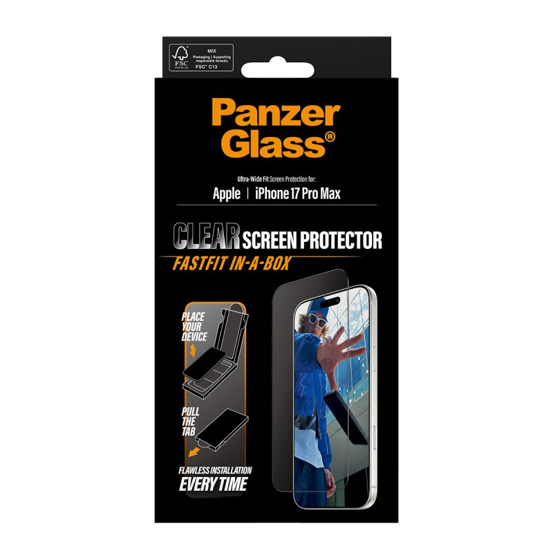 PanzerGlass Schutzgl black Frame iPhone 17 Pro Max UWF Fastfit