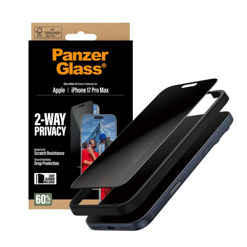 PanzerGlass 2-Way Privacy Schutzglas iPhone 17 Pro Max/UWF
