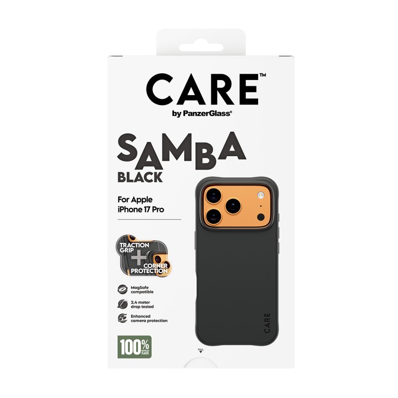 PanzerGlass CARE by Fashionable Case Samba Black w. MagSafe iPhone 17 Pro
