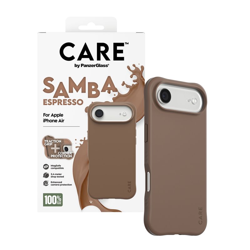 PanzerGlass CARE by Fashionable Case Samba Espresso w. MagSafe iPhone Air coque de protection pour téléphones