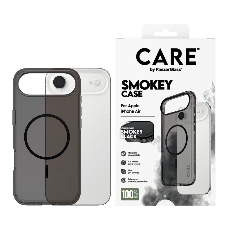 PanzerGlass CARE by Flagship Case Urban Explorer Smokey w. Black MagSafe iPhone Air coque de protection pour