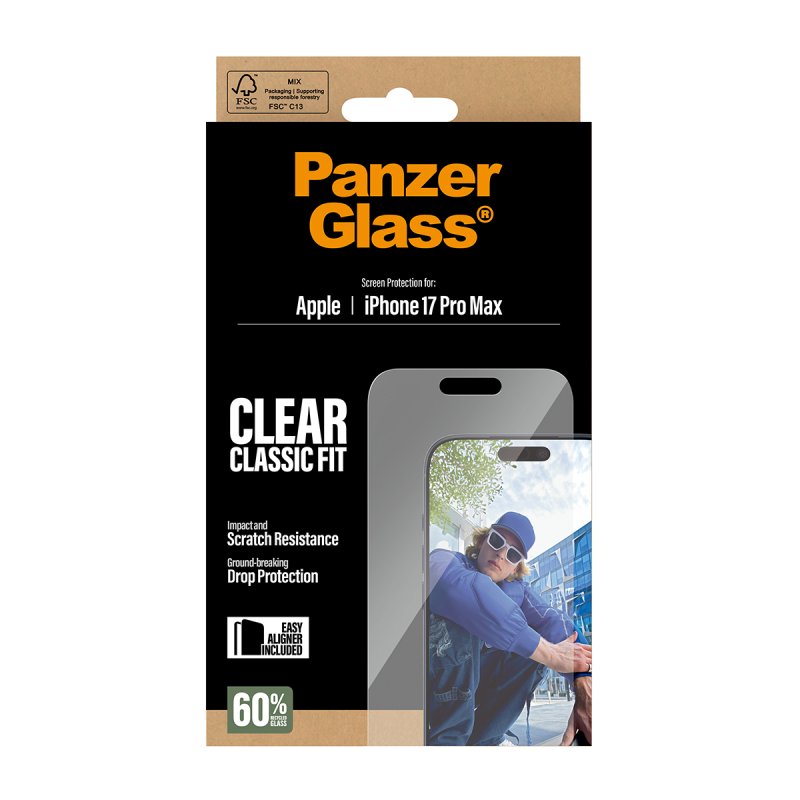 PanzerGlass Screen Protector iPhone 17 Pro Max Classic Fit