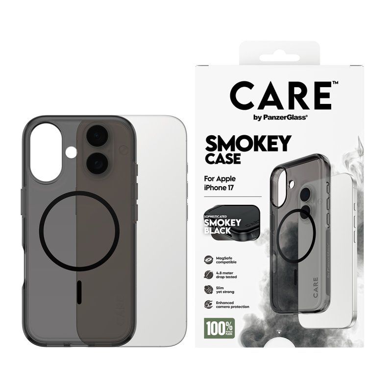 PanzerGlass CARE by Flagship Case Urban Explorer Smokey w. Black MagSafe iPhone 17