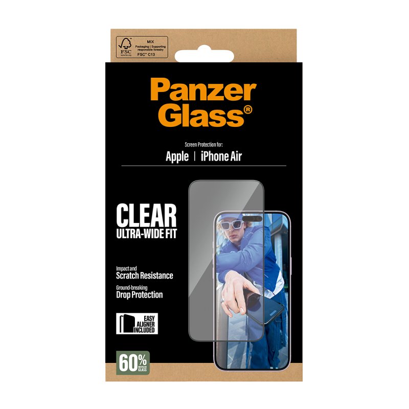 PanzerGlass Screen Protector iPhone Air | Ultra-Wide Fit w. EasyAligner Protection d'écran transparent Apple 1