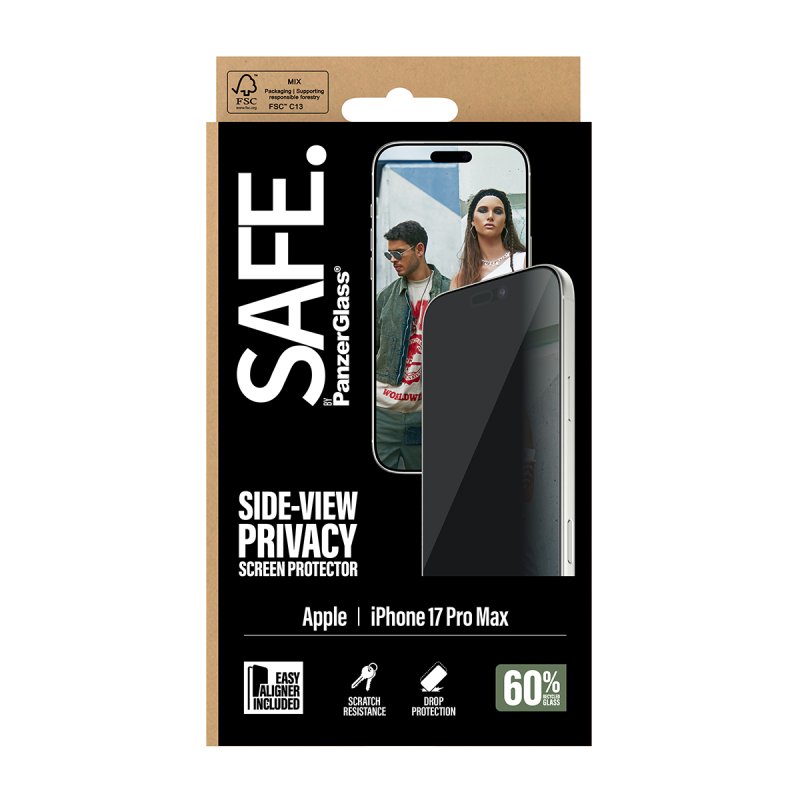 SAFE Privacy Schutzglas iPhone 17 Pro Max/UWF