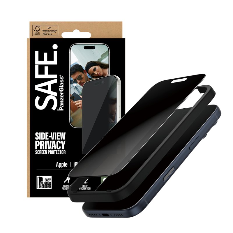 PanzerGlass SAFE. by Privacy Screen Protector iPhone 17 Pro | Ultra-Wide Fit w. EasyAligner