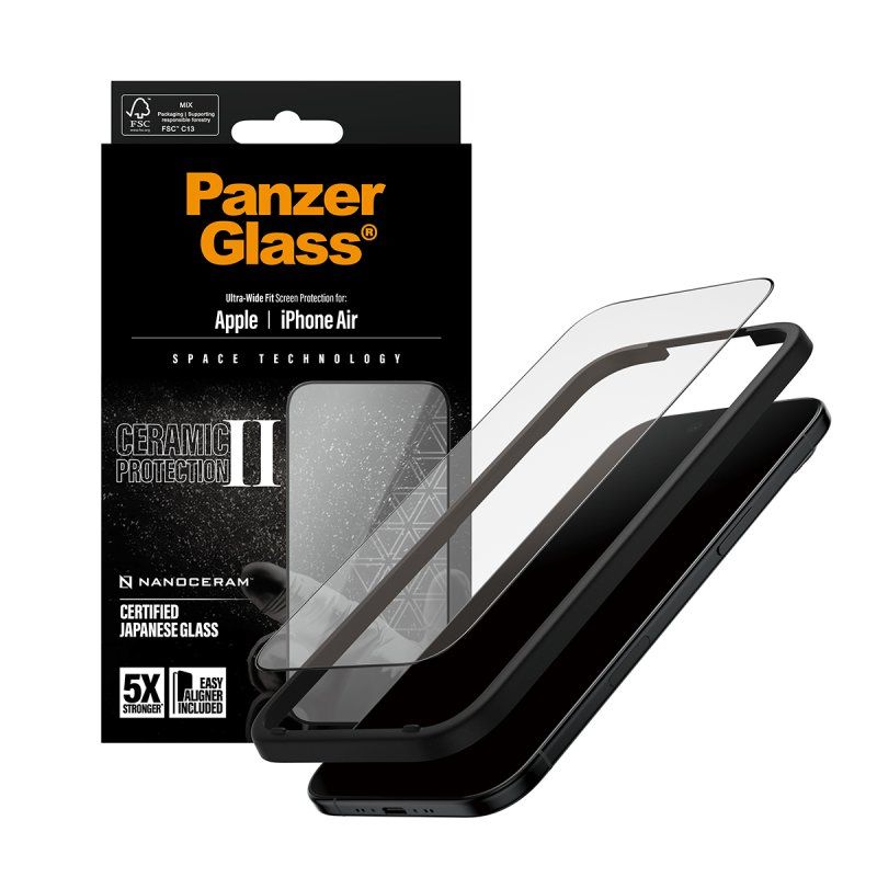 PanzerGlass Ceramic II Screen Protector iPhone Air | Ultra-Wide Fit w. EasyAligner