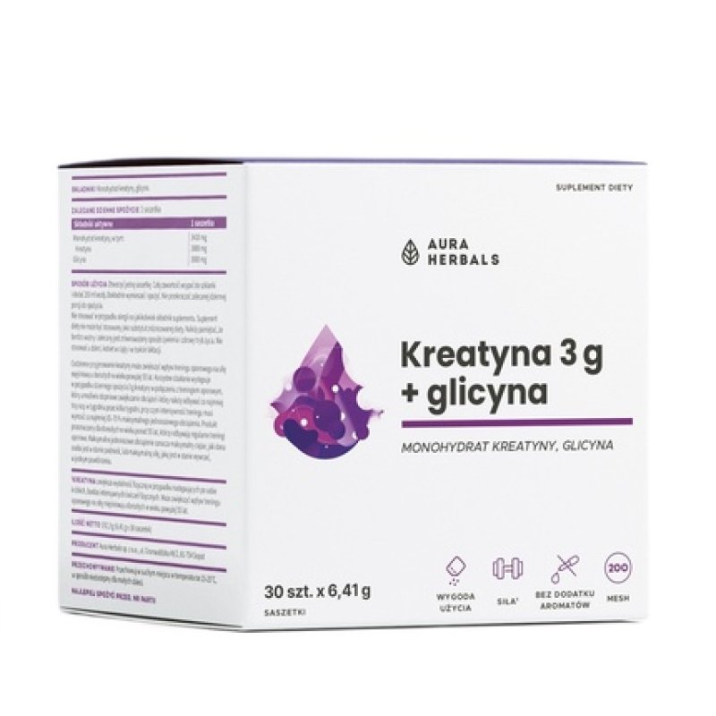 Aura Herbals Creatine 3g Glycine Sachets 30x641g