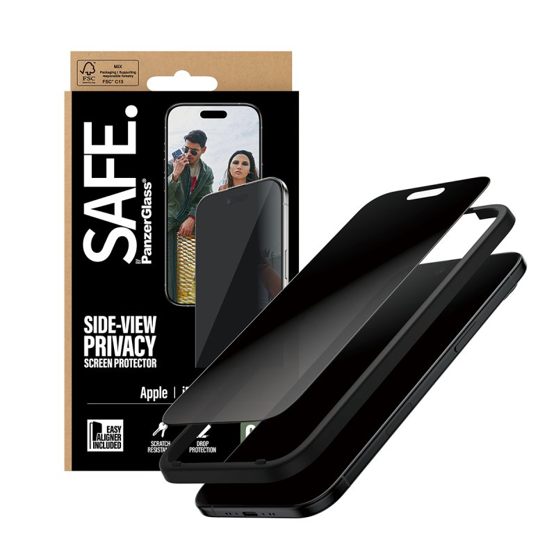 PanzerGlass SAFE. by Privacy Screen Protector iPhone Air | Ultra-Wide Fit w. EasyAligner Protection d'écran