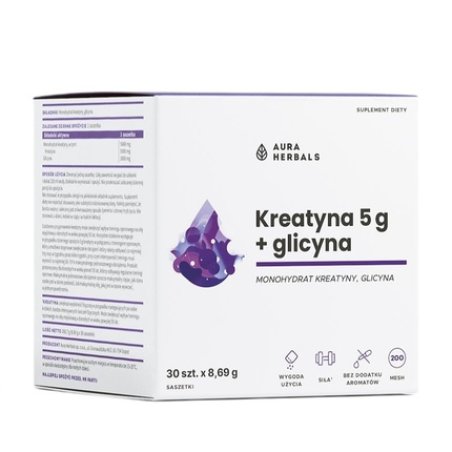 Aura Herbals Creatine 5g Glycine Sachets 30x869g