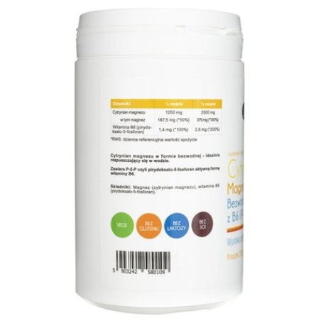 Aliness Anhydrous Magnesium Citrate with B6 (P-5-P) Powder 250g