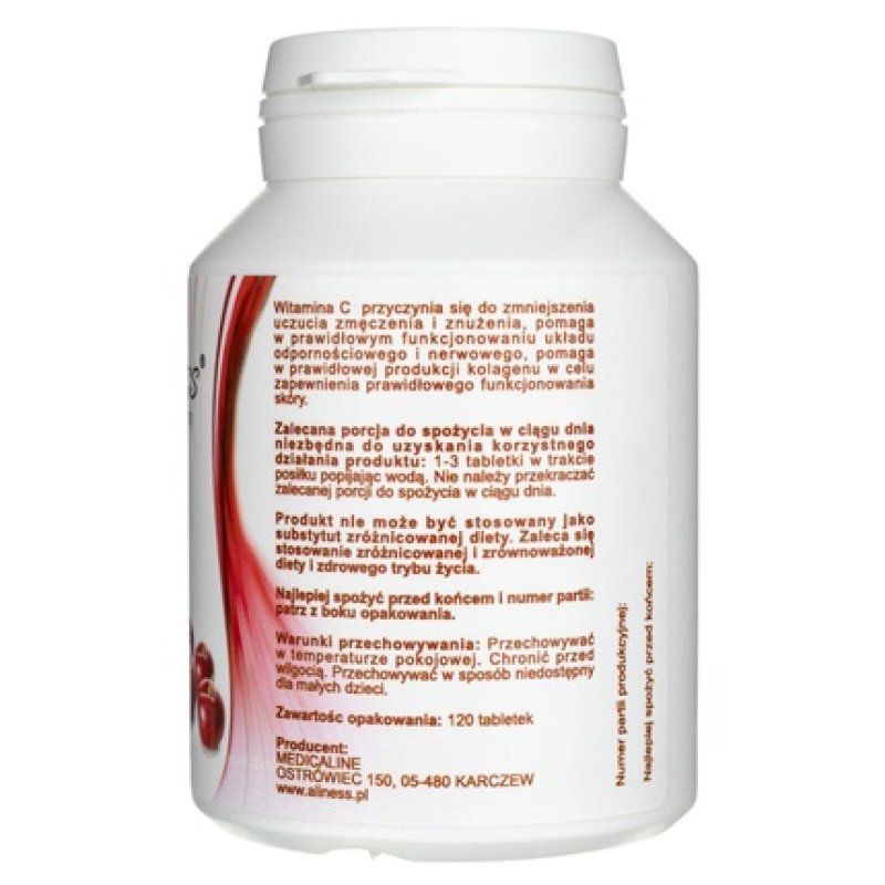Aliness Acerola Barbados Cherry Natural Vitamin C 125mg 120 Tablets
