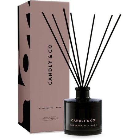 Candly&Co No 7 Raspberries Roseluxurious Fragrance Sticks Glass Bottle