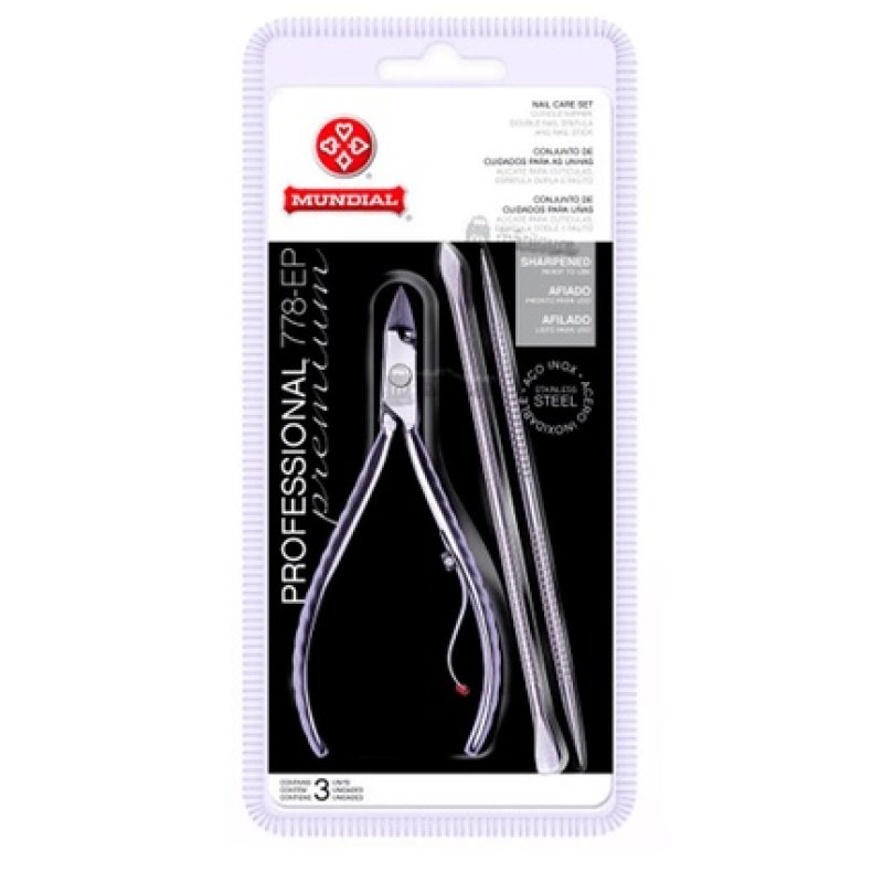 Mundial Cuticle Nipper With Spatula And Stick Professional 778ep For Men