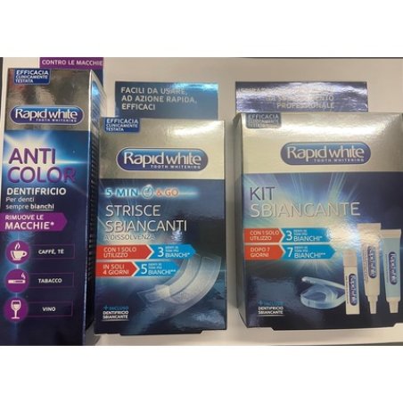 Rapid White Anti-Color Toothpaste Whitening Strips and Bleaching Set for Stain Removal from Tobacco Coffee