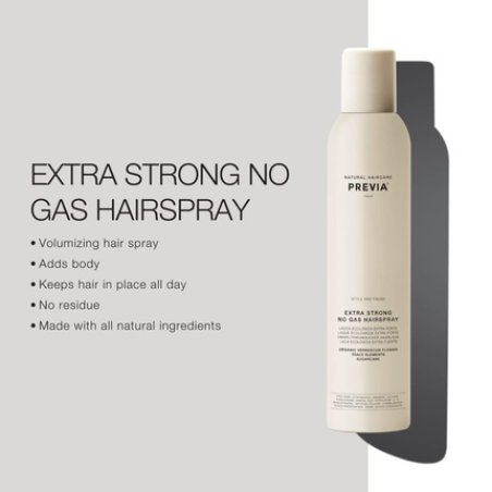 PREVIA Extra Strong No Gas Hairspray with Organic Verbascum Flower 11.8oz