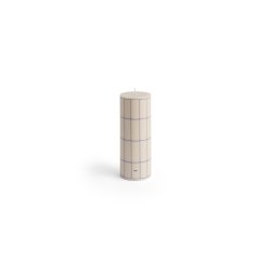 HAY - Column Candle Medium H20 (White & Blue Grid Check)