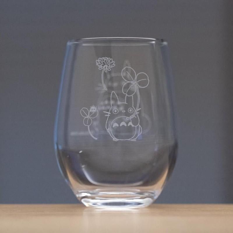 MON VOISIN TOTORO - Totoro & Trèfle blanc - Verre Gravé 325ml
