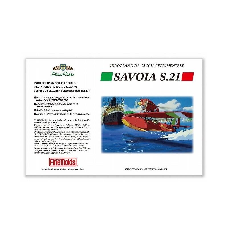 PORCO ROSSO - Savoia S.21 Prototype - Model Kit à peindre 1/72