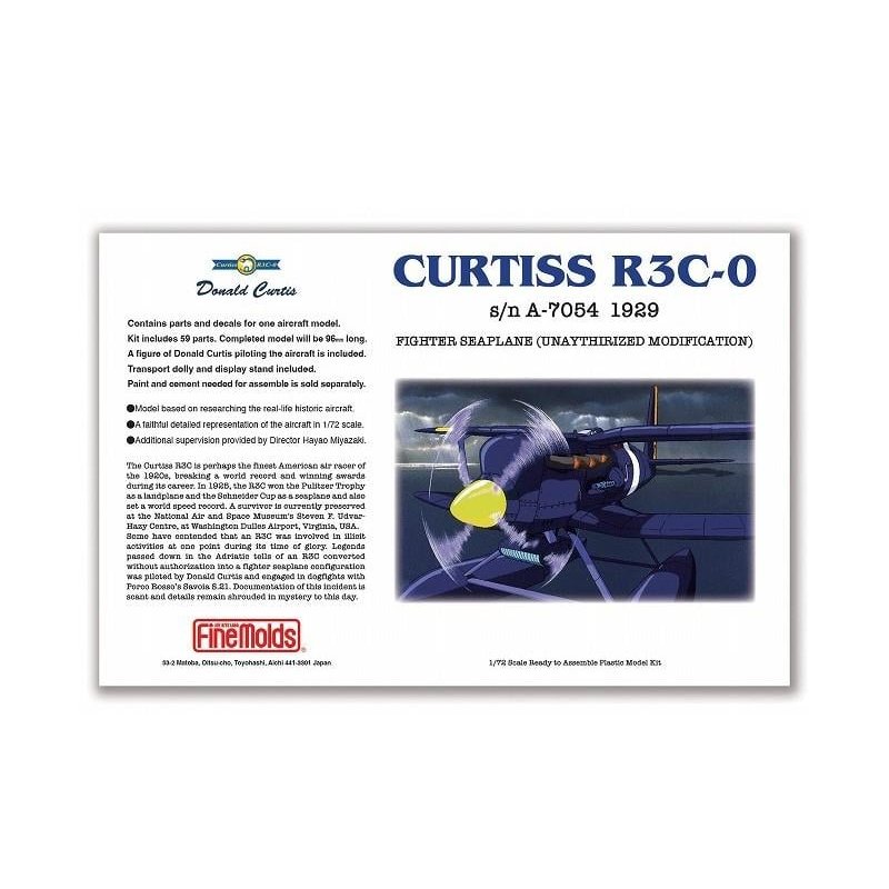 PORCO ROSSO - R3C-0 Hydravion - Model Kit à peindre 1/72