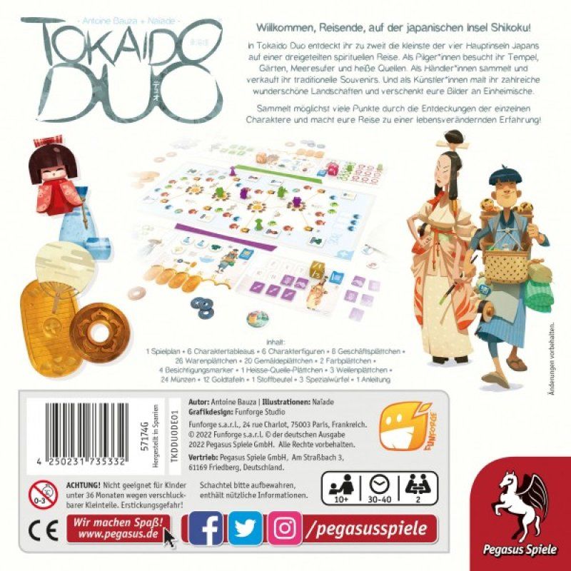 Pegasus Spiele Tokaido Duo 40 min Jeu de société Famille