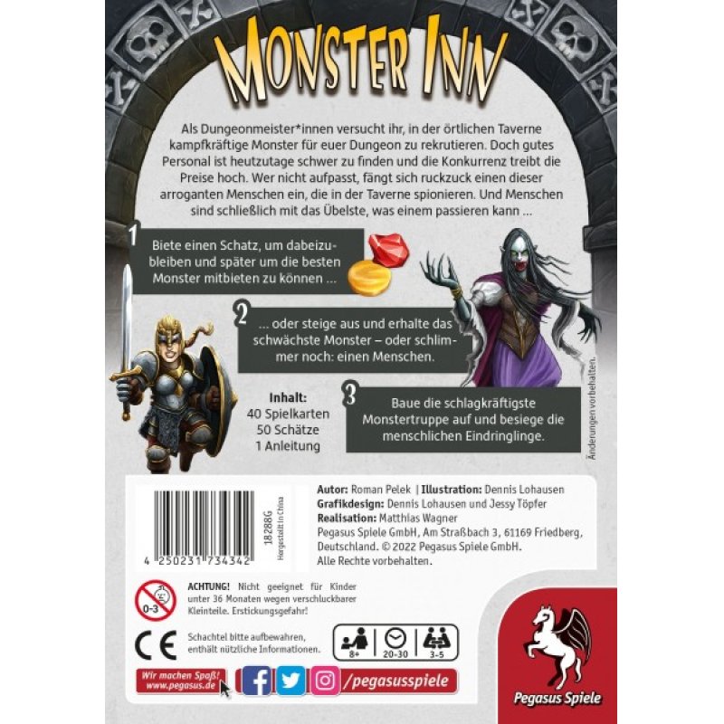 Pegasus Spiele Monster Inn Board game Role-playing