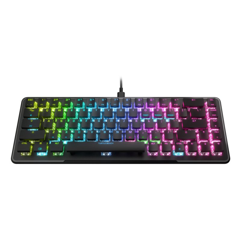 Turtlebeaach Vulcan II Mini Black Gaming Tastatur Gaming Tastatur mit linearen roten Switches, DE Layout