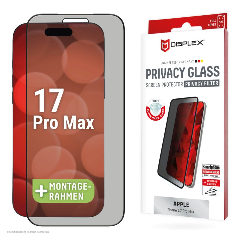 DISPLEX Privacy Glas für Apple iPhone 17 Pro Max