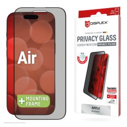 Displex Privacy Screen Protector (10H) for Apple iPhone Air, Eco Mounting Frame, Privacy Filter