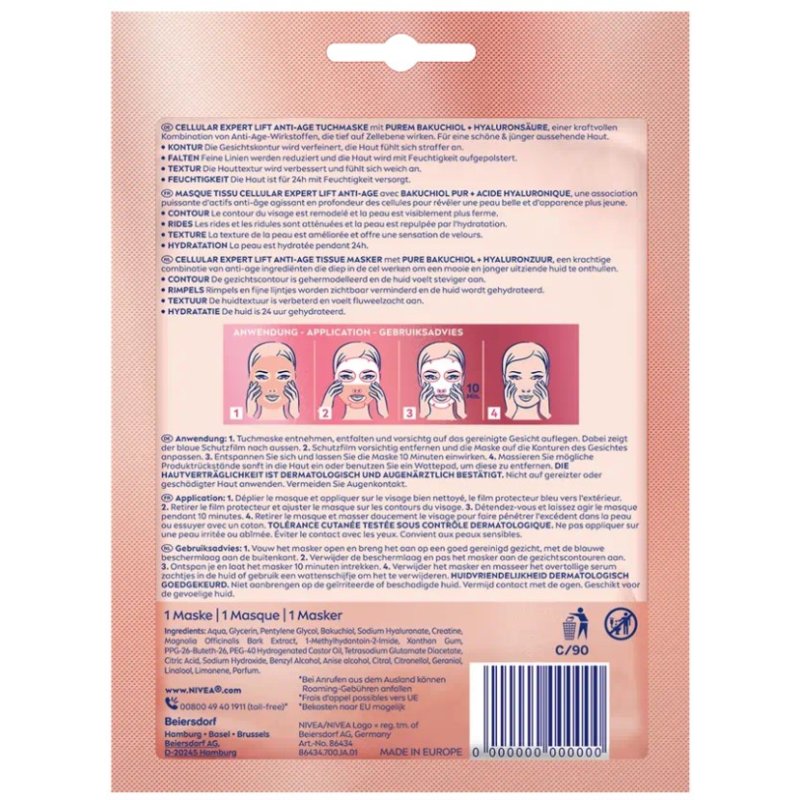 NIVEA Cellular Expert Lift Hangover mask Women Sheets