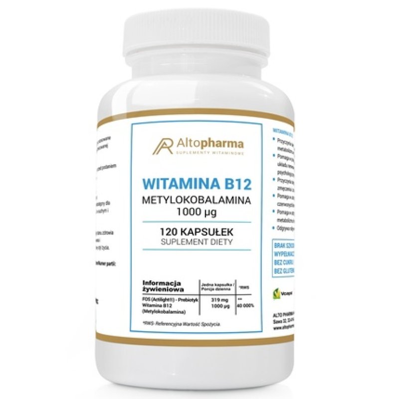 Altopharma Vitamin B12 Methylcobalamin 1000 Mcg Dietary Supplement 120 Capsules