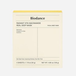Biodance Radiant Vita Niacinamide Real Deep Mask 1 Box 34g X 4 Pieces