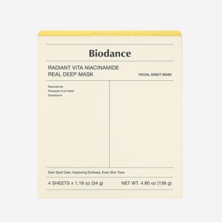 Biodance Radiant Vita Niacinamide Real Deep Mask 1 Box 34g X 4 Pieces