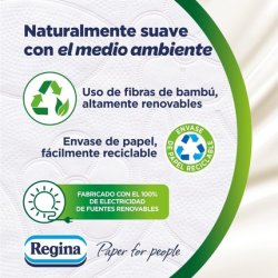 Regina Soft Bamboo Toilet Paper 8 Rolls 3 Layers 160 Sheets Natural Softness