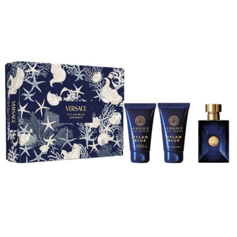 Versace Dylan Blue Eau De Toilette Spray Set 50ml Spray 50ml Shower Gel 50ml After Shave Balm