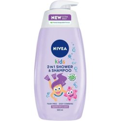 Nivea Kids Hair & Body Shampoo Sparkle Berry 500ml 3-in-1 for Children No-Tear