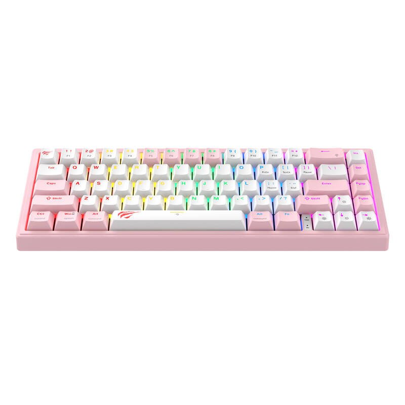 Havit KB874L RGB Mechanical Gaming Keyboard (pink and white)
