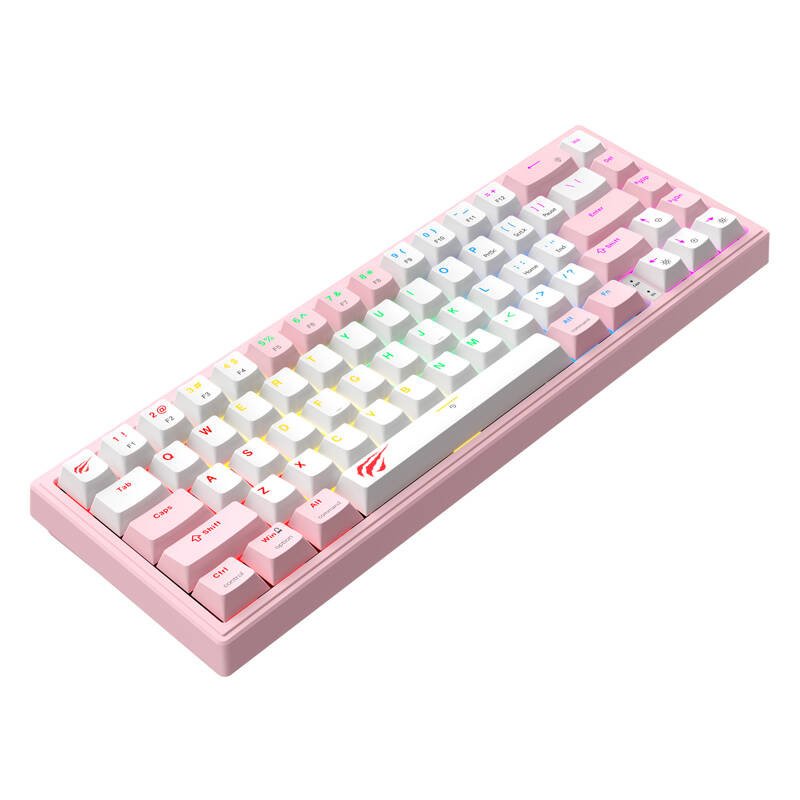 Havit KB874L RGB Mechanical Gaming Keyboard (pink and white)