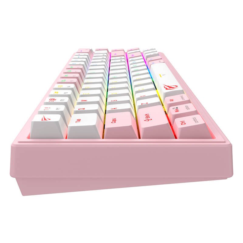Havit KB874L RGB Mechanical Gaming Keyboard (pink and white)
