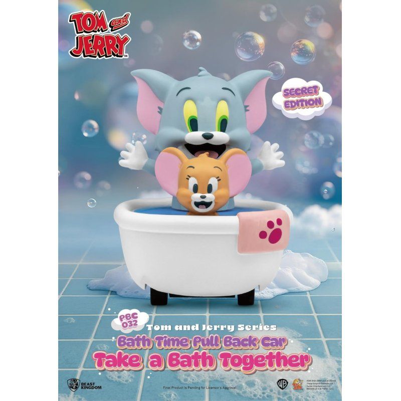 TOM AND JERRY - Bath Time Pull Black Car- Set 6 Fig. Blind Box 5cm