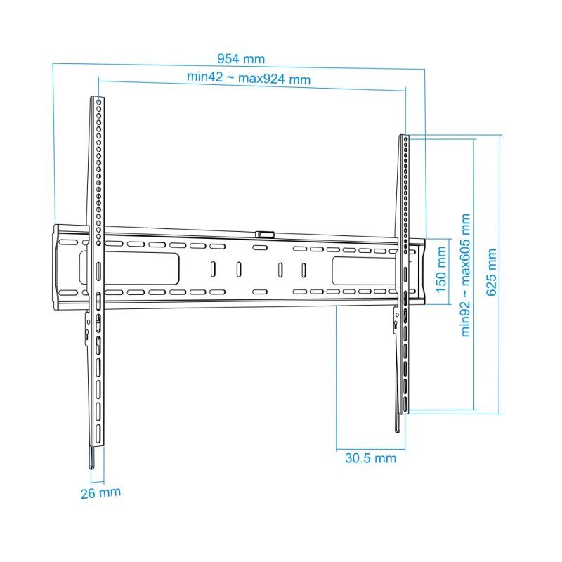 TooQ LP41100F-B support pour téléviseur 2,54 m (100") Noir