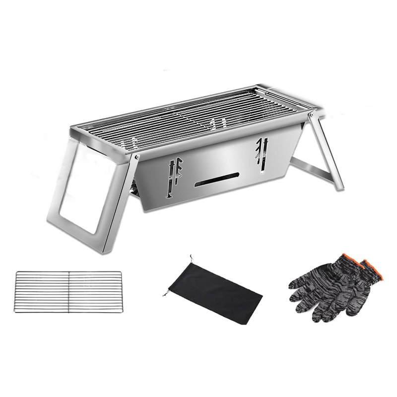 Herzberg HG-04159: Foldable Tabletop Stainless Steel Barbeque Grill