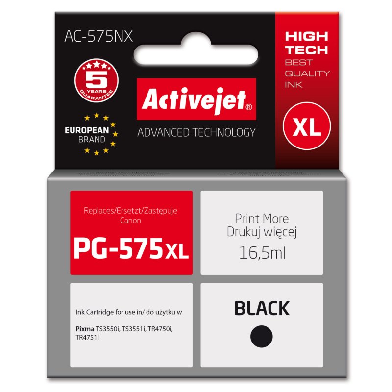 Activejet AC-575NX cartouche d'encre 1 pièce(s) Compatible Rendement élevé (XL) Noir