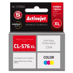 Activejet AC-576NX Canon printer ink replacement Canon CL-576XL Supreme 15 ml colour: blue yellow magenta